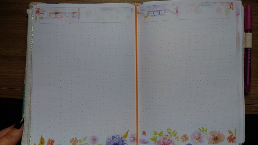 bullet floral Caderno - bullet journal - Floral (pontilhado) - Imagem 1