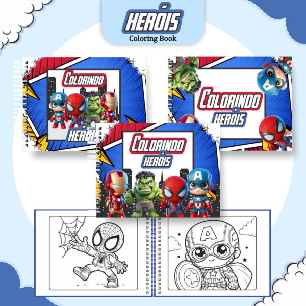 Livro de colorir - Heróis - Imagem 1