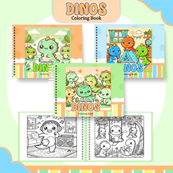 Livro de colorir - Dinos - Imagem 1