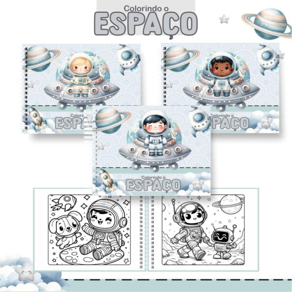 Livro de colorir - Espaço - Imagem 1