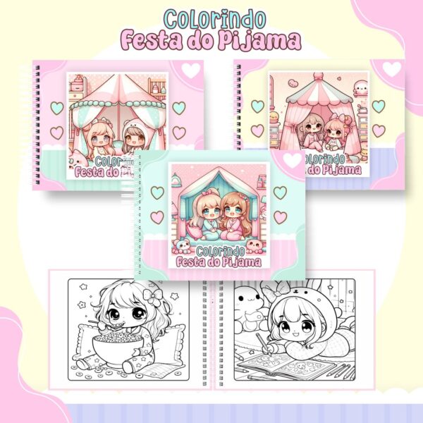 Livro de colorir - Festa do pijama - Imagem 1