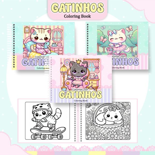 Livro de colorir - Gatinhos - Imagem 1
