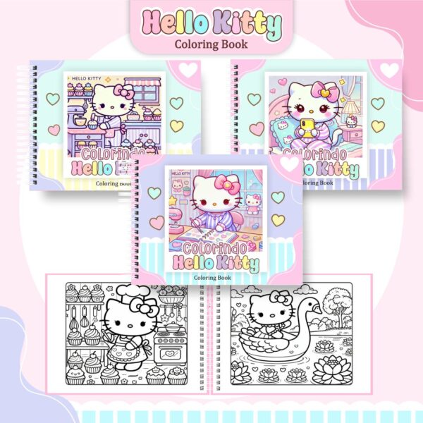 Livro de colorir - Hello Kitty - Imagem 1