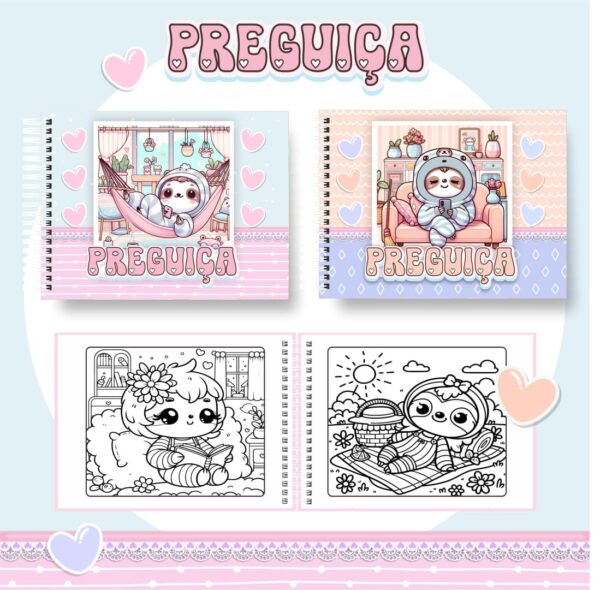 Livro de colorir - Preguiça - Imagem 1