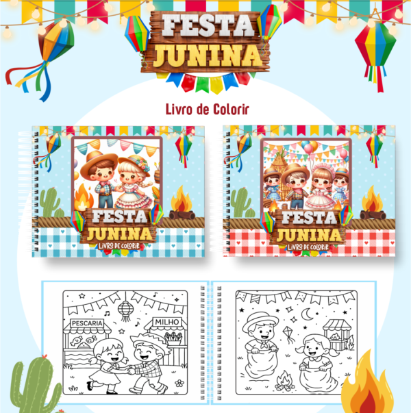 Livro de colorir - Festa Junina - Imagem 1