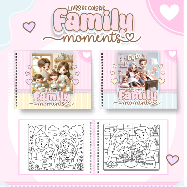 Livro de colorir - Family moments - Imagem 1