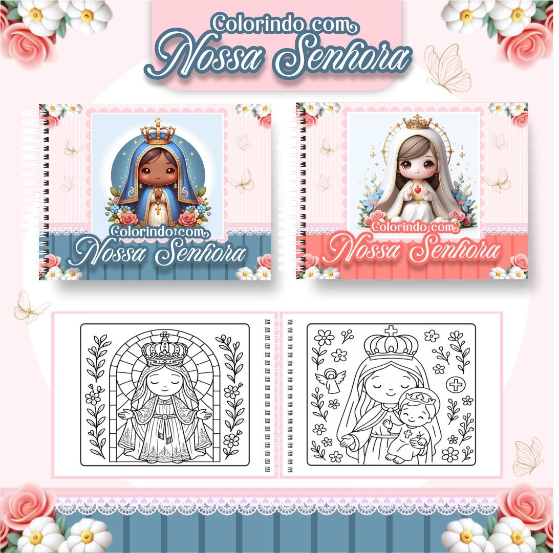 73) NOSSSA SENHORA Livro de colorir - Nossa Senhora 2 - Imagem 1