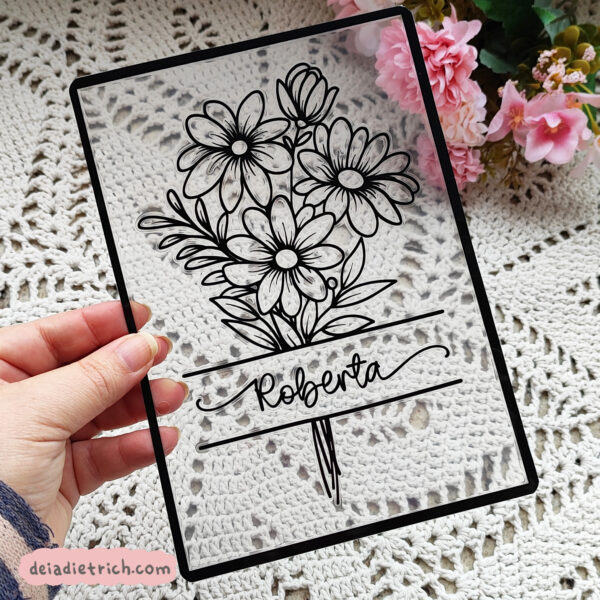 Dashboard - Floral com nome - Imagem 1