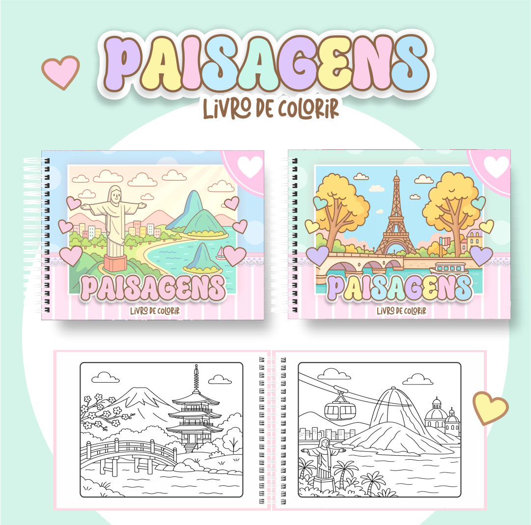 PAISAGENS Livro de colorir - Paisagens - Imagem 1
