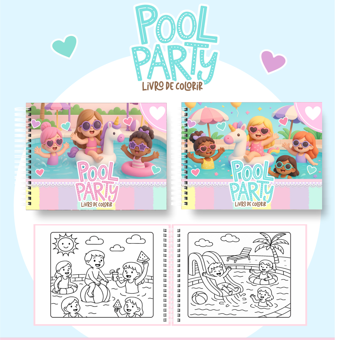 POOL PARTY1 Livro de colorir - Pool Party - Imagem 1