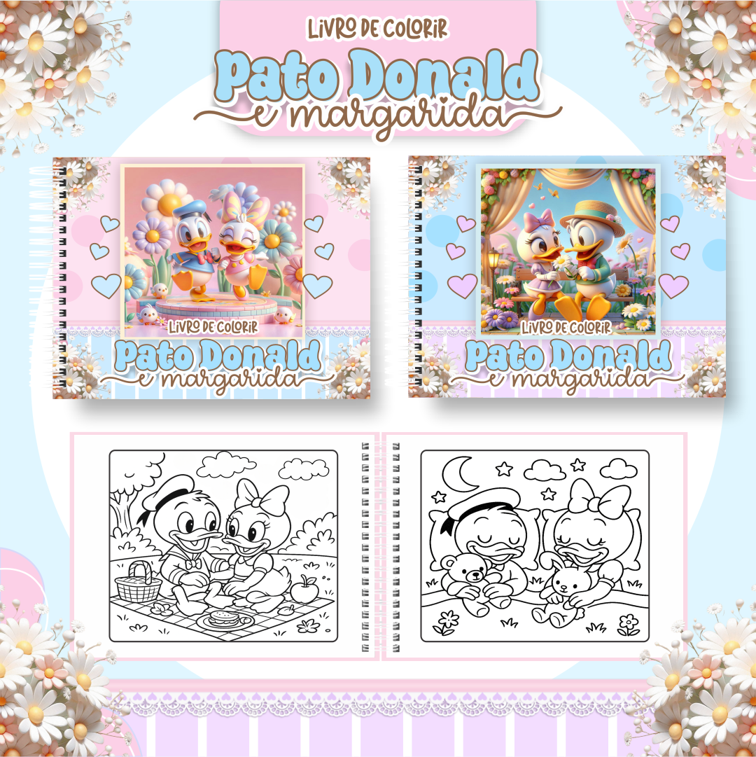 pato donald e margarida Livro de colorir - Pato Donald e Margarida - Imagem 1