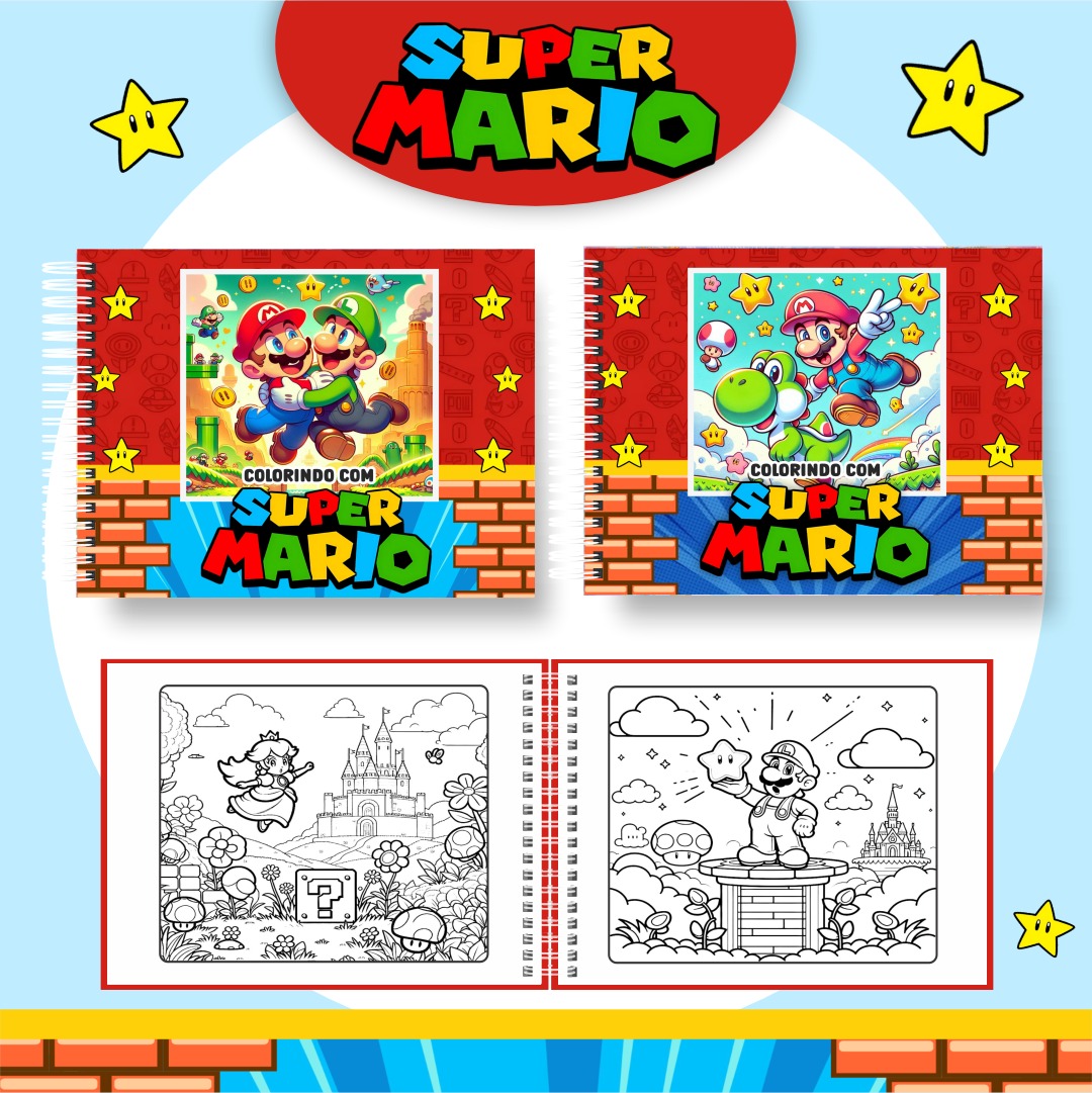 super mario Livro de colorir - Super Mário - Imagem 1