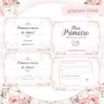 Alfabeto floral - Caderneta de saúde, Livro do Bebê e Mesversário - Imagem 2