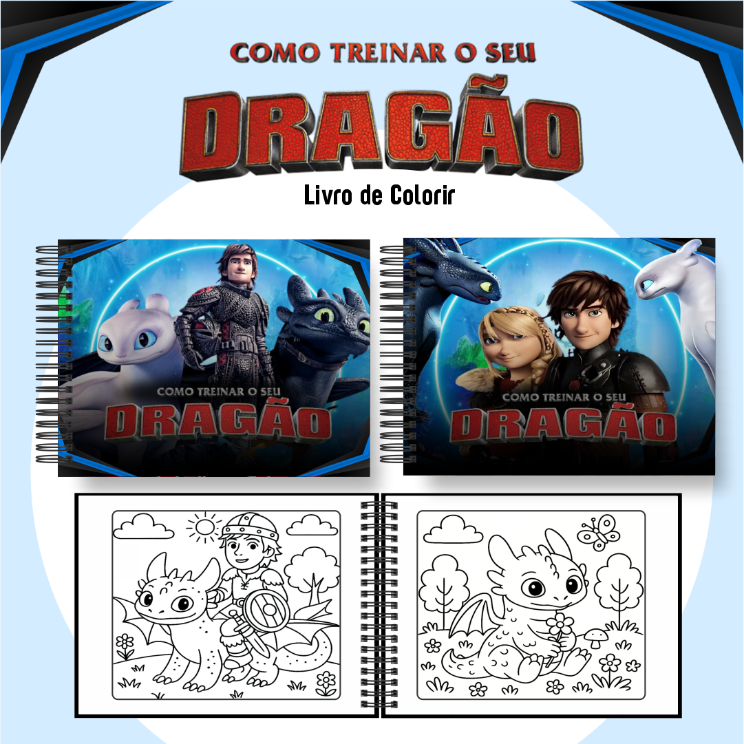 COMO TREINAR O SEU DRAGÃO Livro de colorir - Como treinar seu dragão - Imagem 1