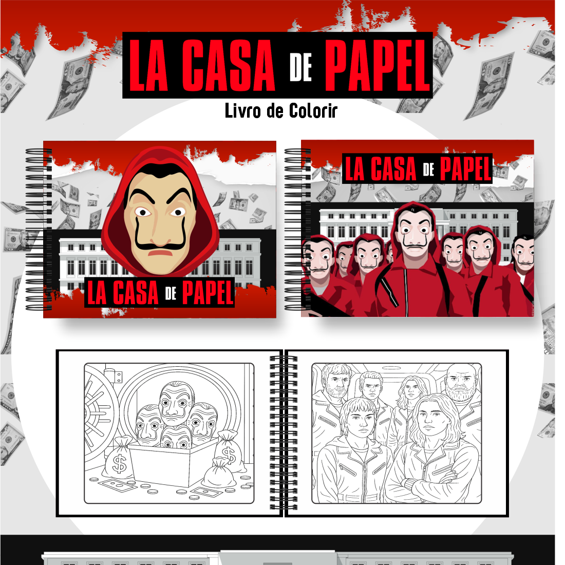 LA CASA DE PAPEL Livro de colorir - La casa de papel - Imagem 1