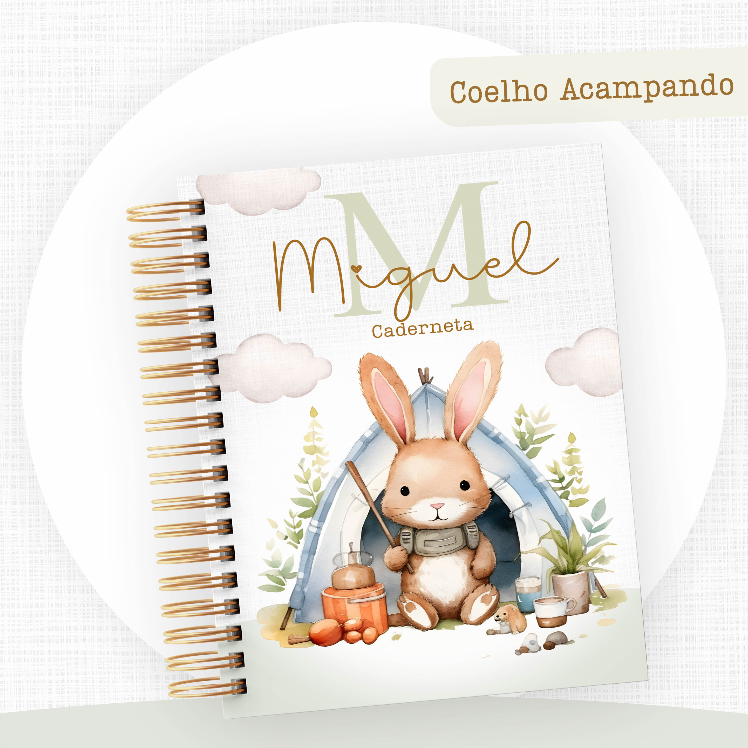 coelho acampado - caderneta Coelho acampado - Caderneta de saúde, Livro do Bebê e Mesversário - Imagem 1