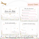 Floral clean - Caderneta de saúde, Livro do Bebê e Mesversário - Imagem 5