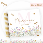 Floral clean - Caderneta de saúde, Livro do Bebê e Mesversário
