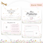 Floral clean - Caderneta de saúde, Livro do Bebê e Mesversário - Imagem 3