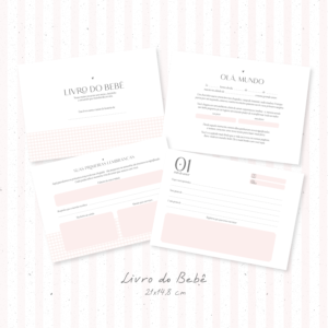 Menina clean 2 - Caderneta de saúde e Livro do bebê com mesversário - Imagem 2