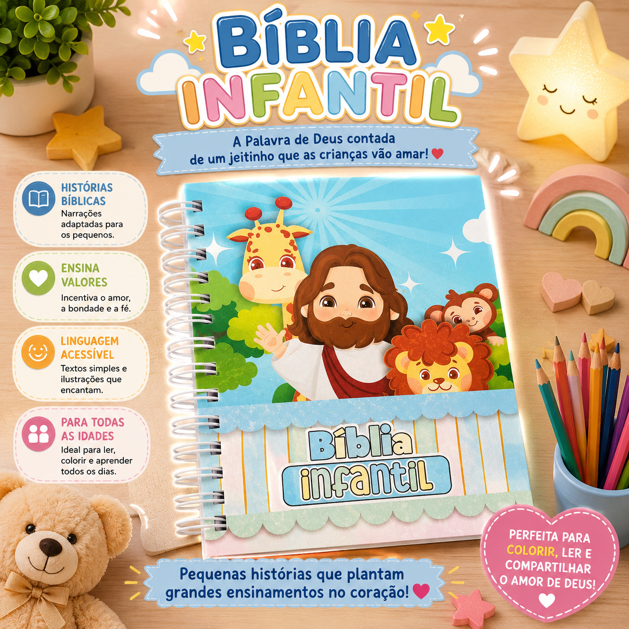 biblia infantil cristão Bíblia infantil ilustrada - Imagem 1