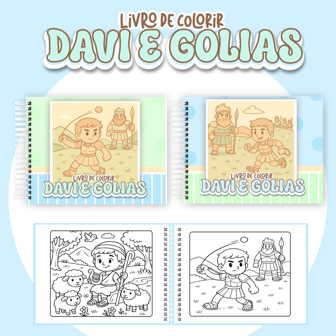 davi e golias Livro de colorir - Davi e Golias - Imagem 1