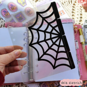 Divisórias com 6 abas - halloween teia