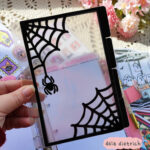 Divisórias com 4 abas - Halooween teia com borda