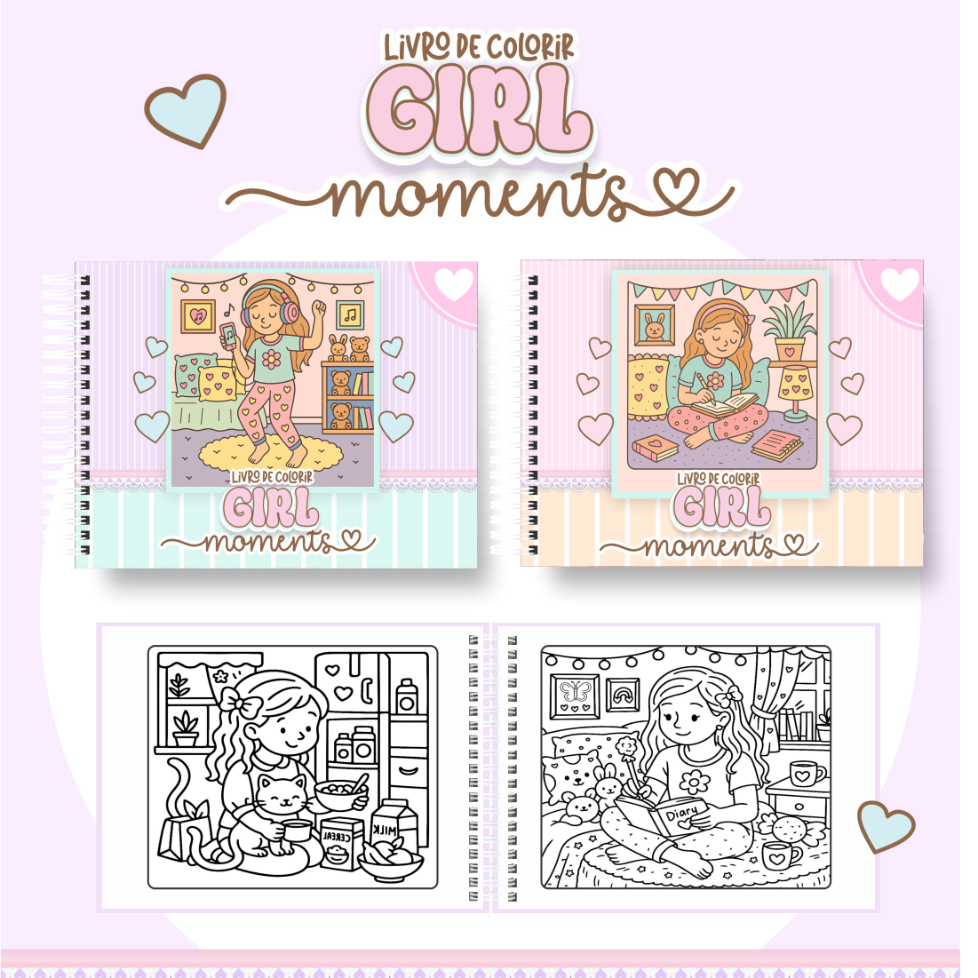 girl moments Livro de colorir - Girl moments - Imagem 1