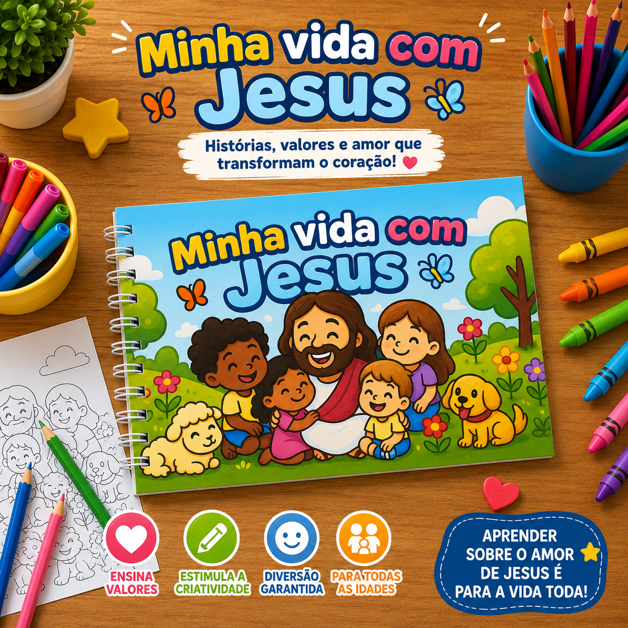 minha vida com jesus colorir Livro de colorir - Minha vida com Jesus - Imagem 1