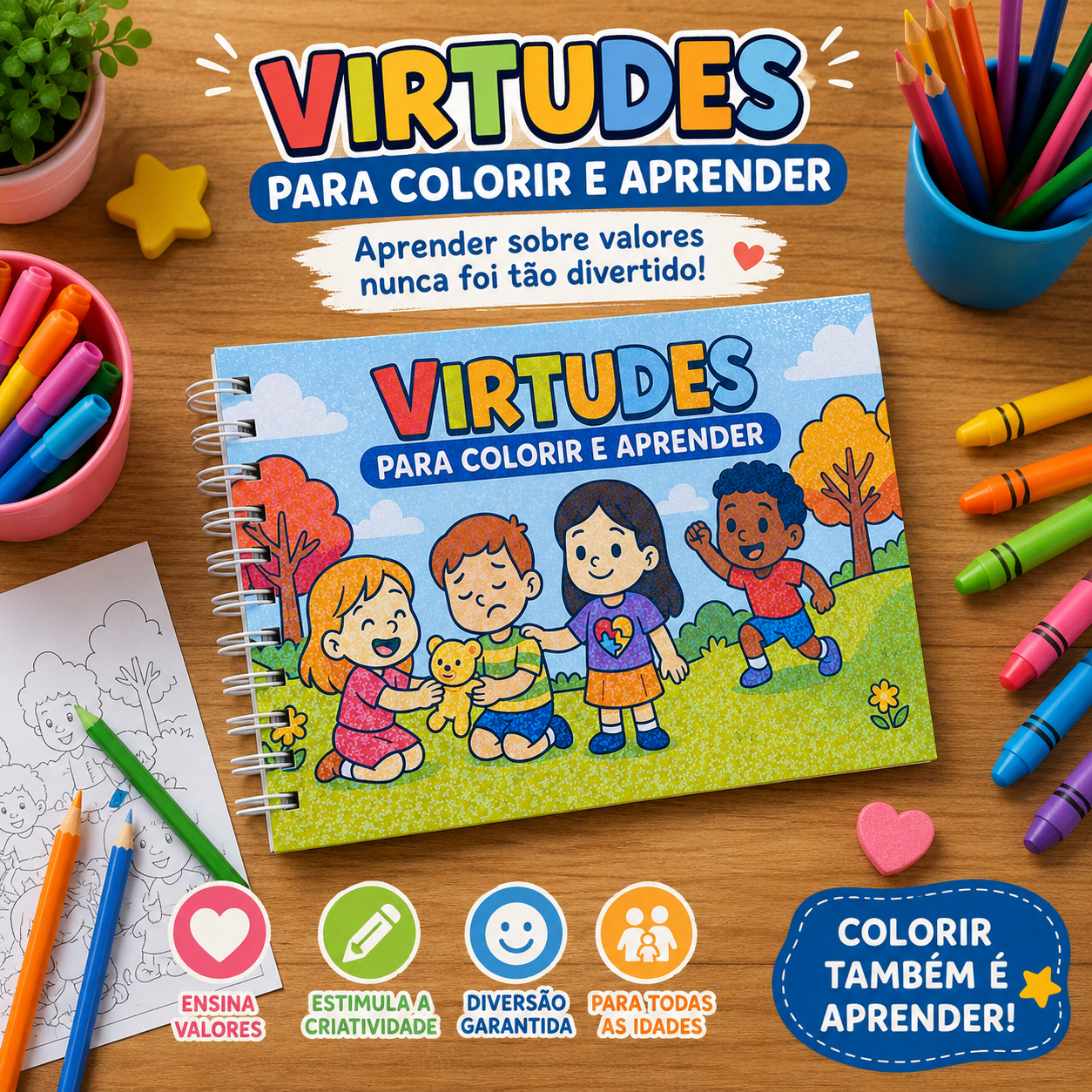 virtudes colorir Livro de colorir - Virtudes - Imagem 1