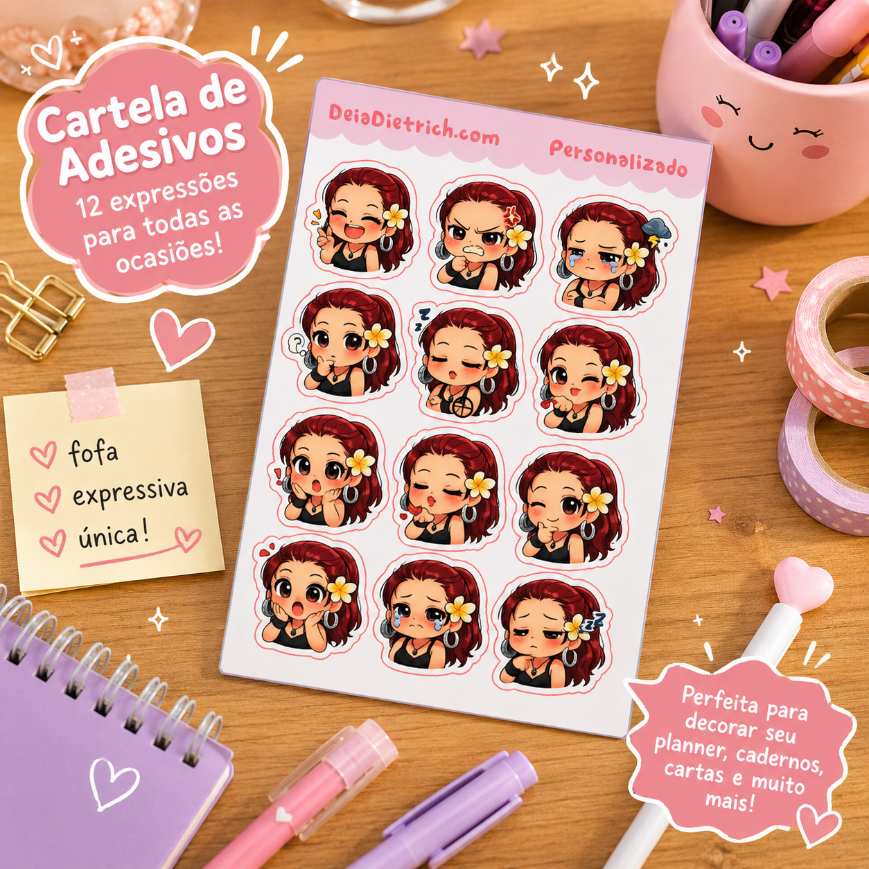 ChatGPT Image 7 de mai. de 2026, 10_35_19 Adesivo chibi personalizado (4 cartelas) - Imagem 1