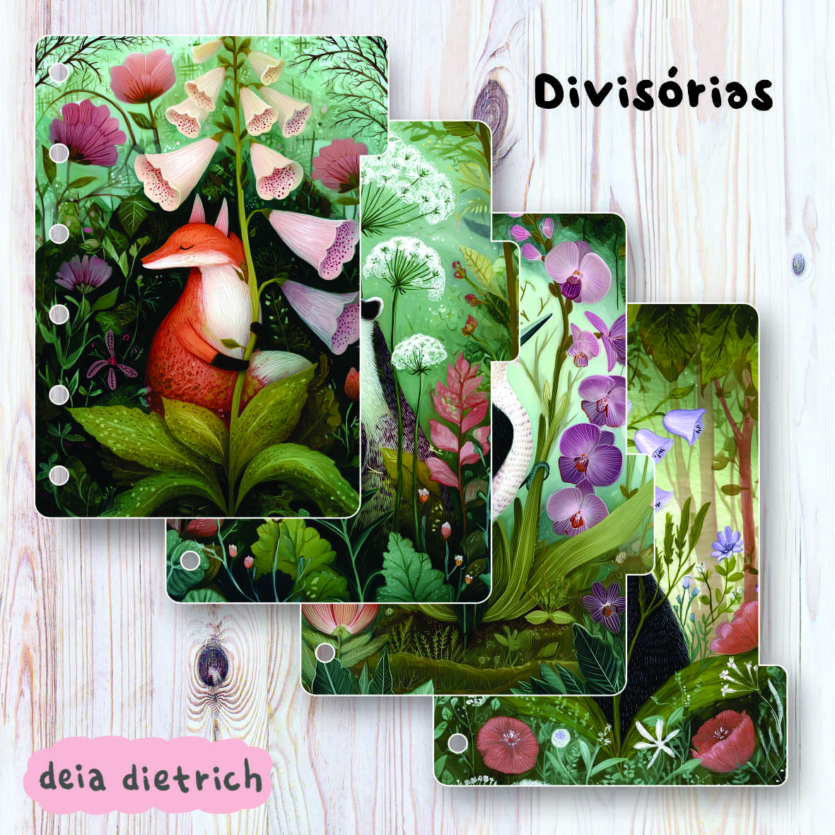 divisorias forest animals Divisórias com 4 abas - Forest animals - Imagem 1