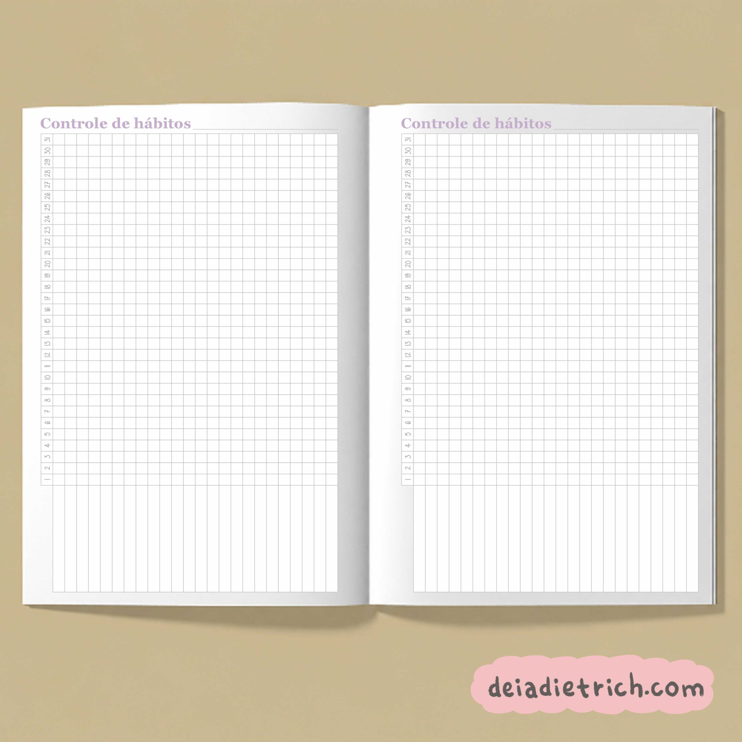 miolo controle de habitos caderno TN Caderno - controle de hábitos - habit tracker - Imagem 1